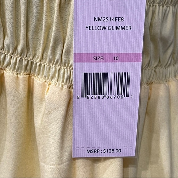 Nanette Lepore Yellow Smocked Midi Dress NWT | Sleeveless Tiered | Size 10 - Picture 7 of 12